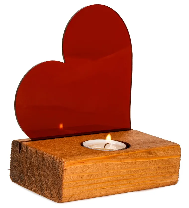 Tekirdağ Kırmızı Kalpli Pleksi Küçük Tealight Mum Siparişi