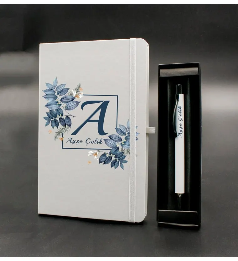 Hakkâri Kişiye Özel Beyaz Defter & Kişiye Özel Beyaz Tükenmez Kalem Hediye Seti Siparişi