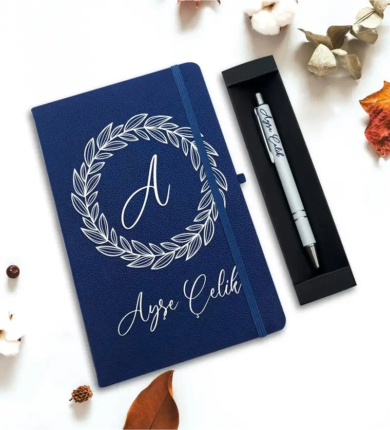 Van Kişiye Özel Defter & Kalem Hediye Seti (Mavi) Siparişi