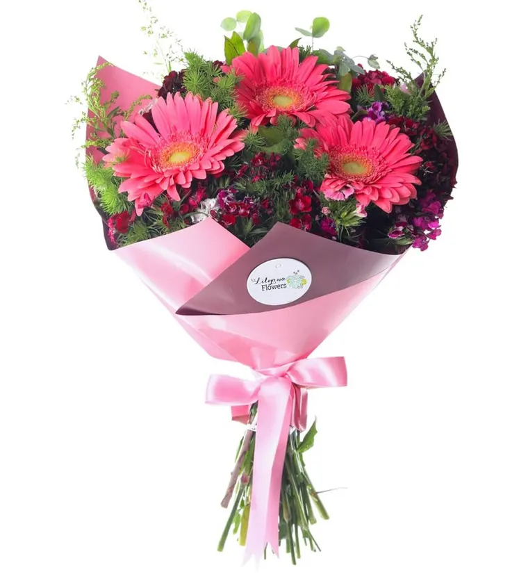 Pembe Gerbera Ve Hüsnüyusuf Buketi - Bursa çiçek siparişi