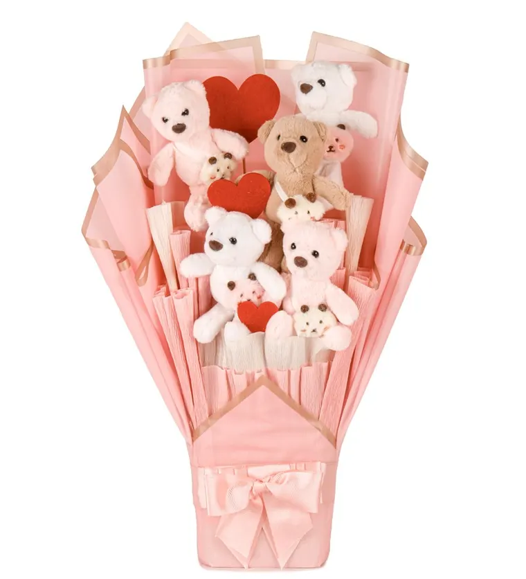 Van Pink Serisi - Çantalı Peluş Ayıcık Buketi Siparişi