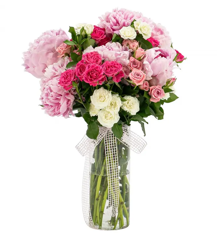 Sinop You Are My Flower - Şakayık ve Mix Mini Gül Tasarım Siparişi