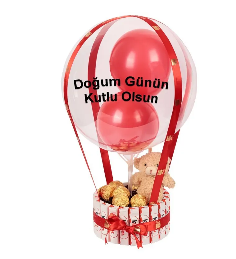 Burdur Kinder Kaplı Balonlu Peluşlu Gold Fındıklı Çikolata Siparişi