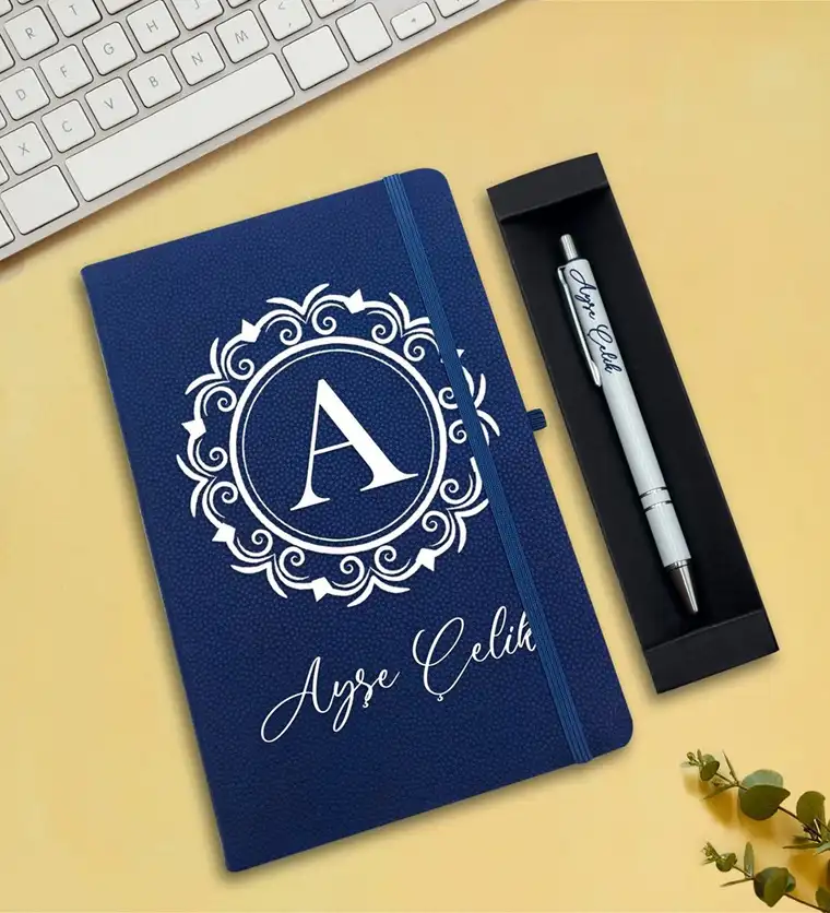 Van Kişiye Özel Defter & Kalem Hediye Seti (Mavi) Siparişi