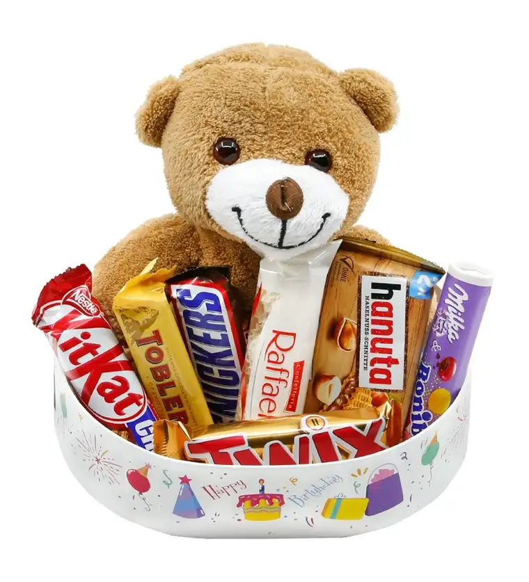 Bartın Peluş&Çikolatalı Happy Birthday Kutu (Peluş Seçenekli) Siparişi