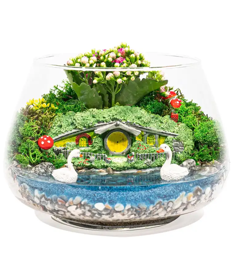 Shire Serisi Huzurlu Hobbit Bahçesi Kalanchoe Göl Evi Teraryum - Oslo - Iğdır çiçek siparişi