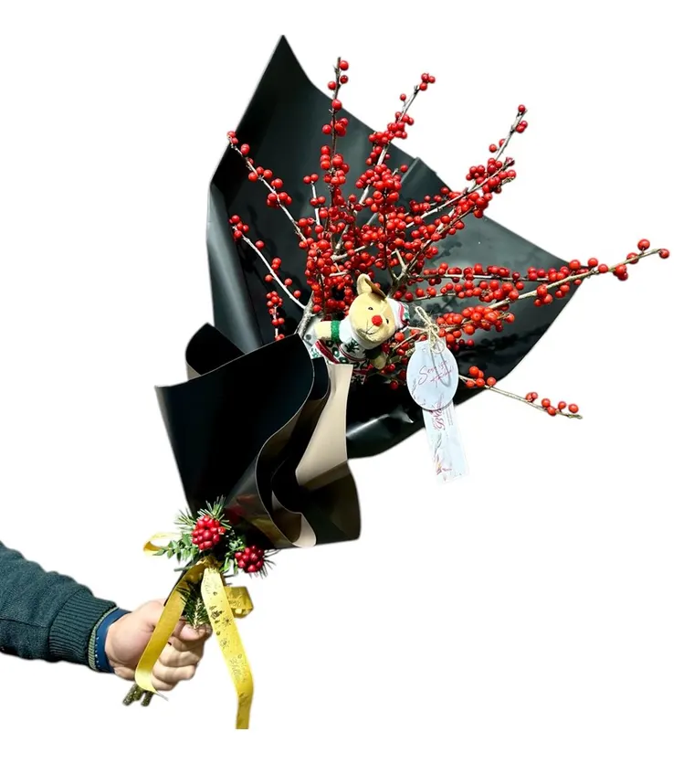 Yeni Yılın Renkli Dokunuşu: Ilex Buketi - Batman çiçek siparişi