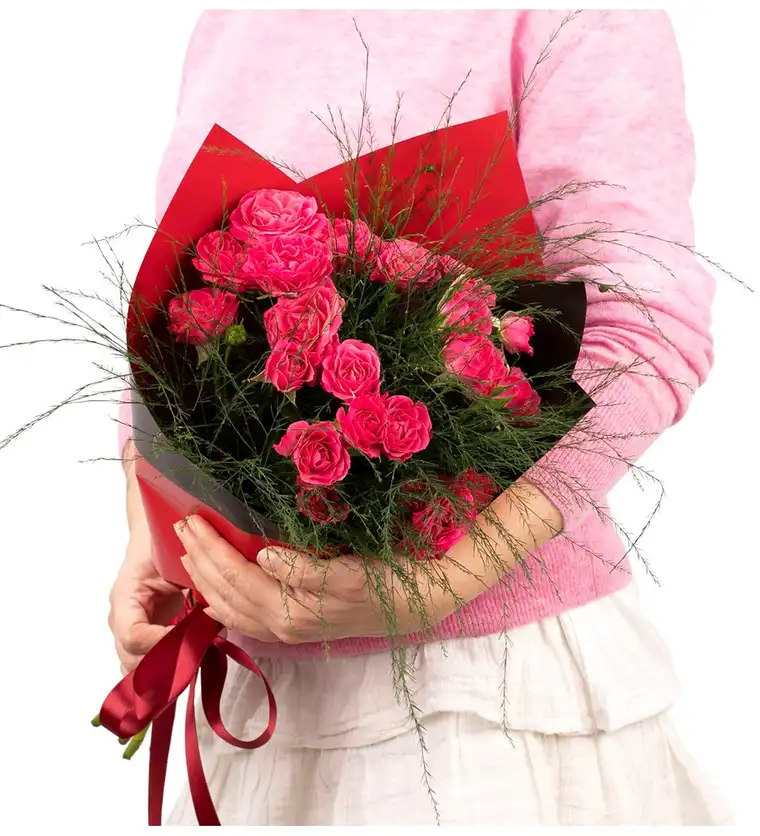 You Are My Flower - 5 Dal Fuşya Pembe Mini Gül Buketi - Bitlis çiçek siparişi
